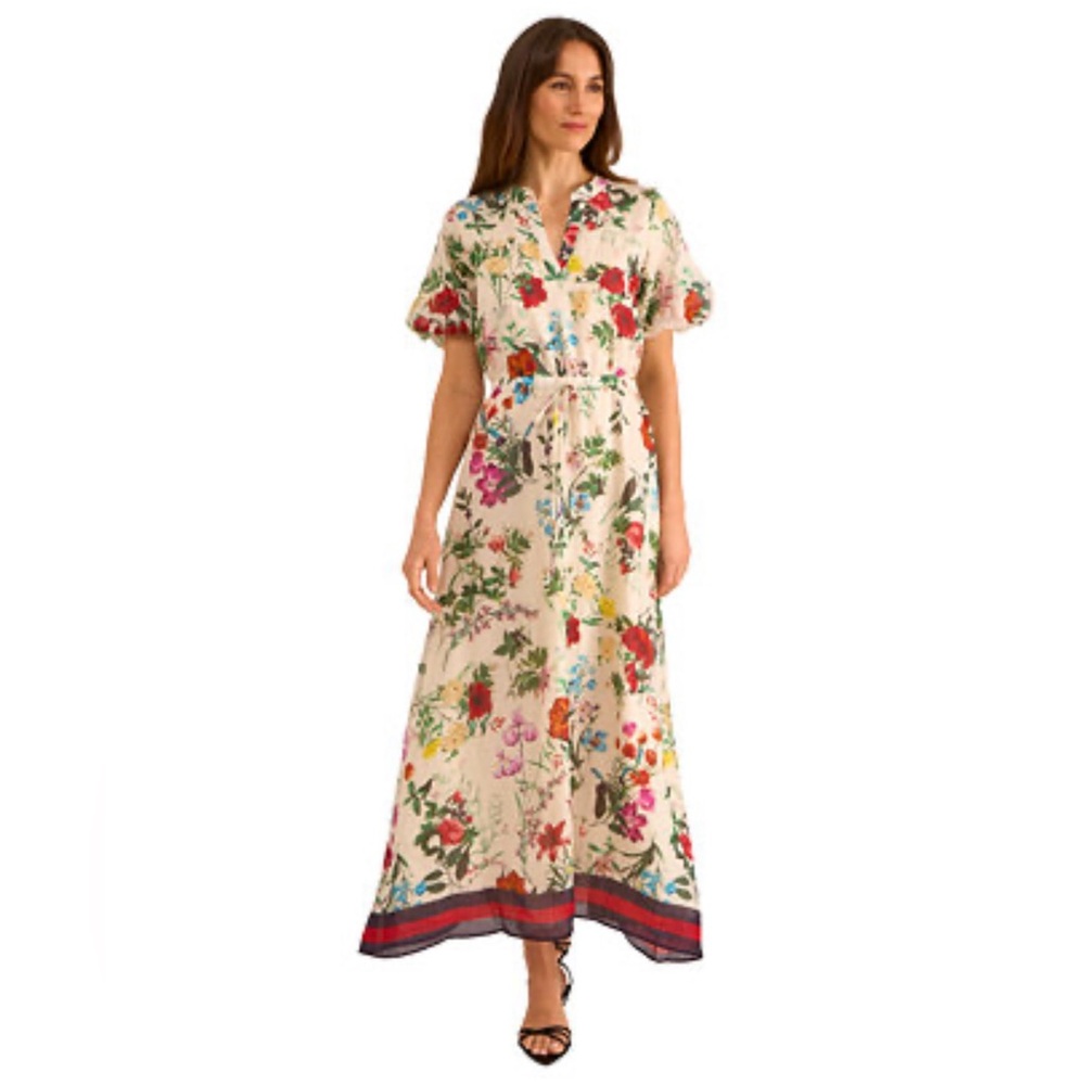 1. STATE Women's Floral-Print Puff-Sleeve Maxi Dress Size Large